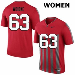 NCAA Ohio State Buckeyes Women's #63 Kevin Woidke Throwback Nike Football College Jersey DAN0145EH